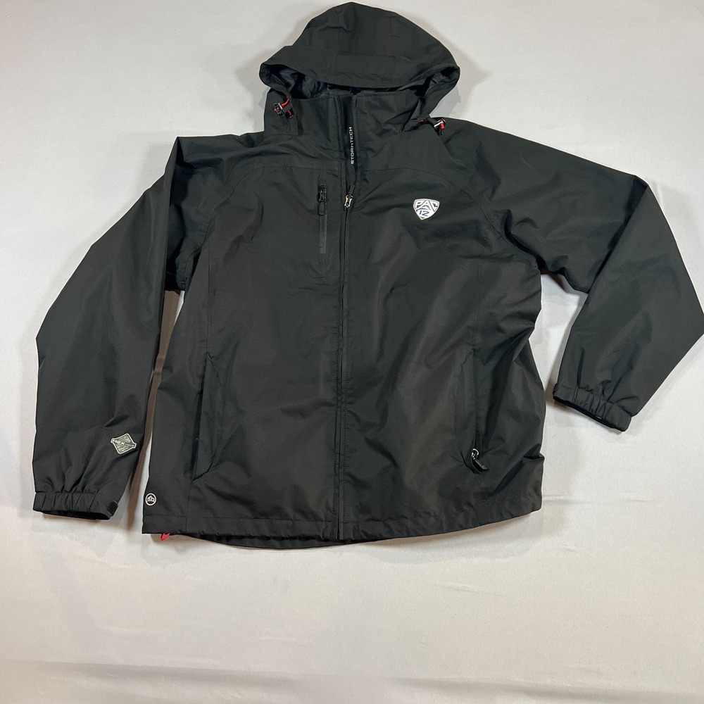 Stormtech Performance Rain Jacket Mens XL Black H2xtreme Hooded Full Zip Winter
